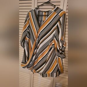 Black Gold White Blouse
